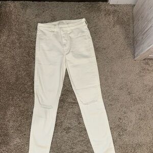 American Eagle Outfitters Women's Off-White Skinny Jeans